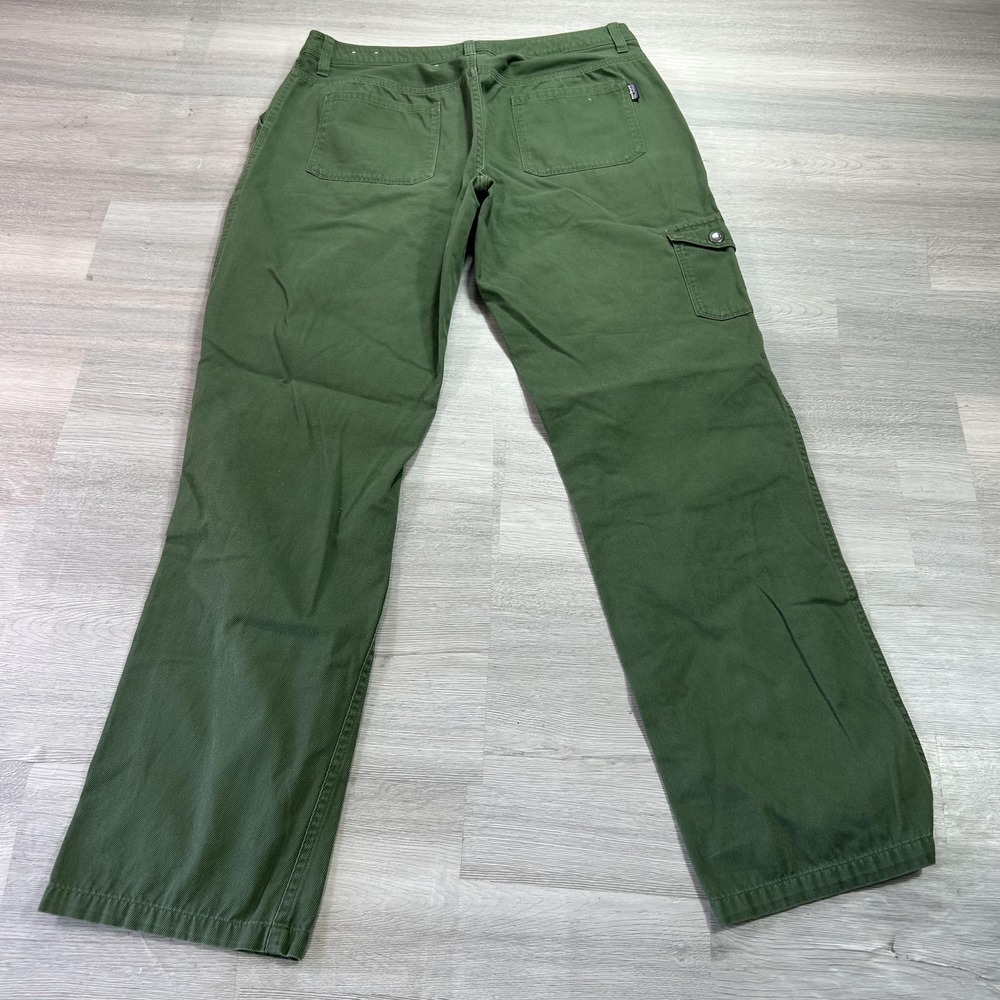 Patagonia Pants Womens 10 Green Cargo Organic Cotton Twill Relaxed Casual - Picture 2 of 13